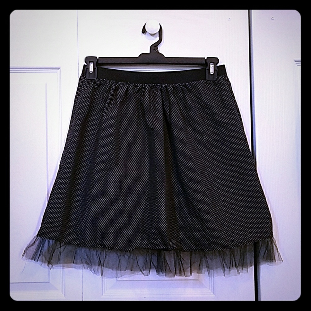 Black & White Polka Dot Handmade Tulle Skirt